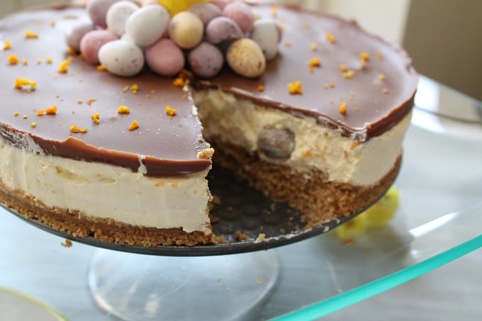 chocolate & orange mini egg cheesecake