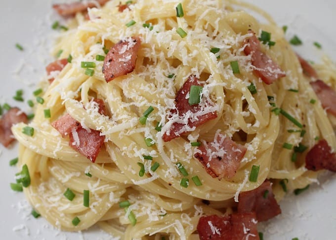 spaghetti carbonara light