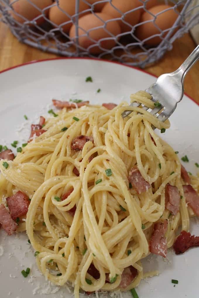 spaghetti carbonara light