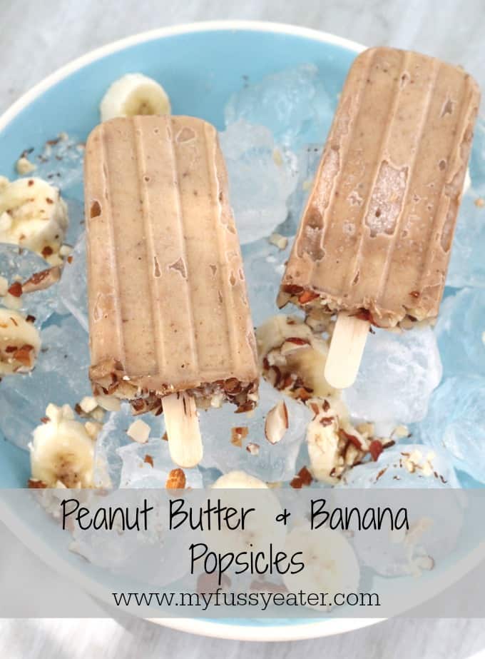 Dairy free 2 ingredient Peanut Butter & Banana Popsicles | My Fussy Eater Blog