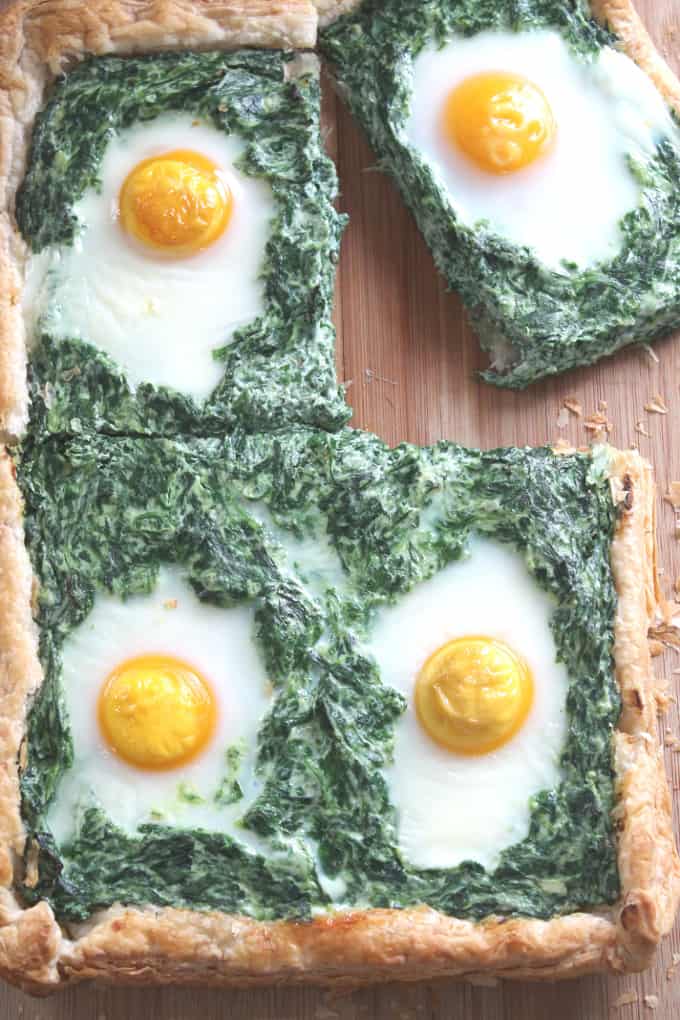 florentine pie on a wooden board