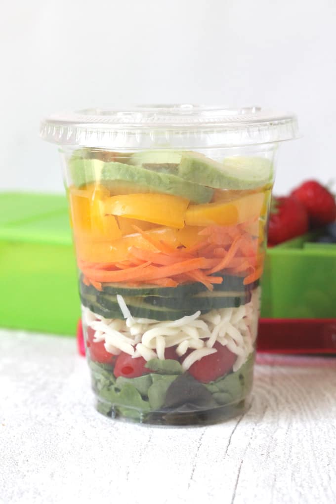 salad in a plastic picnic cup