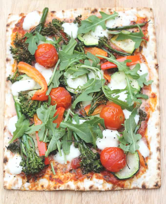 Roasted Vegetable Wrap Pizza