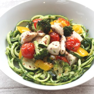 zoodles with spinach pesto