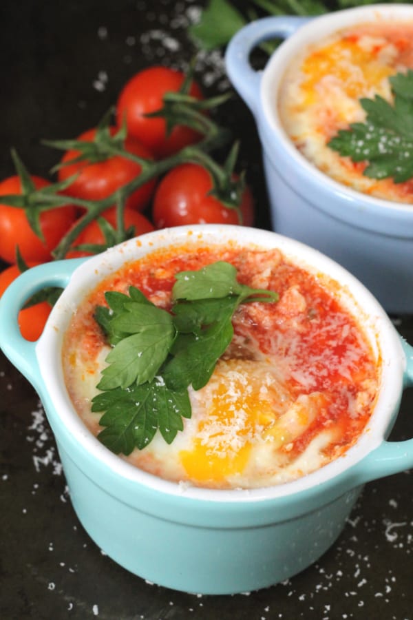 Baked Eggs with Tomato & Chorizo My Fussy Eater Easy Family Recipes