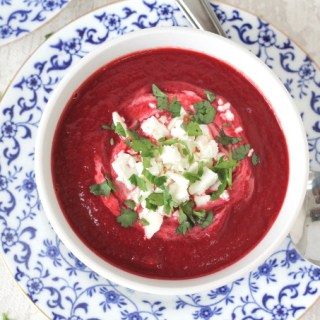 beetroot carrot soup feta cheese