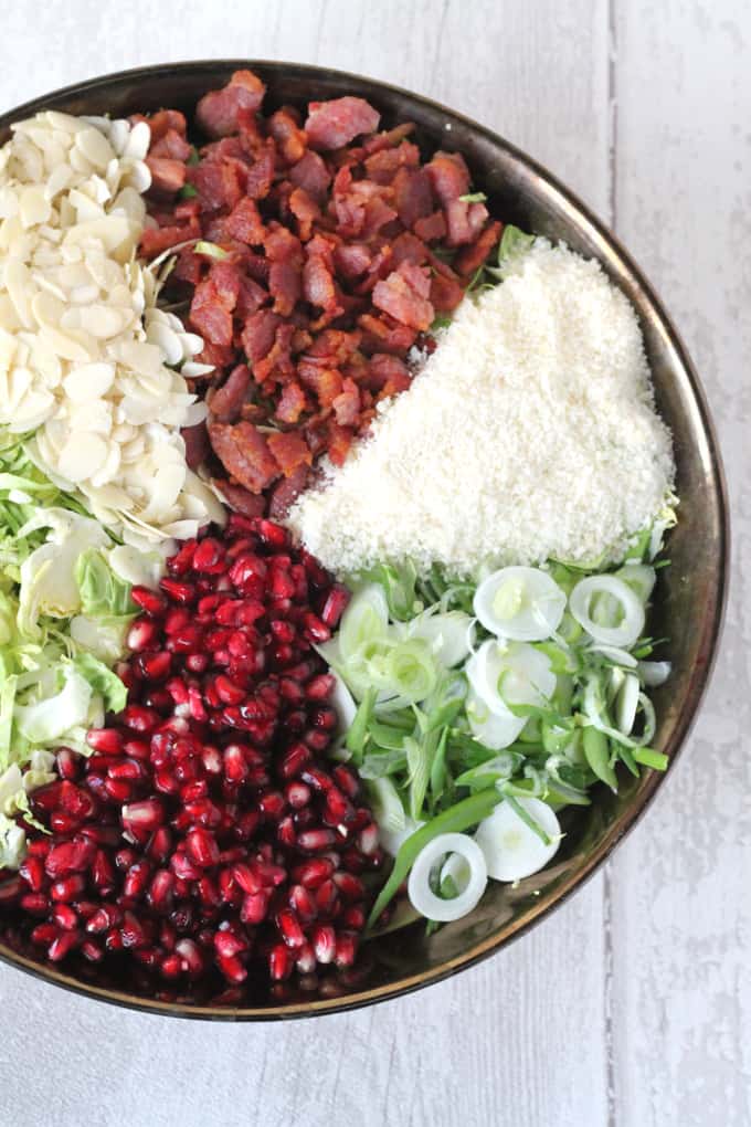 brussels sprouts salad with bacon pomegranate