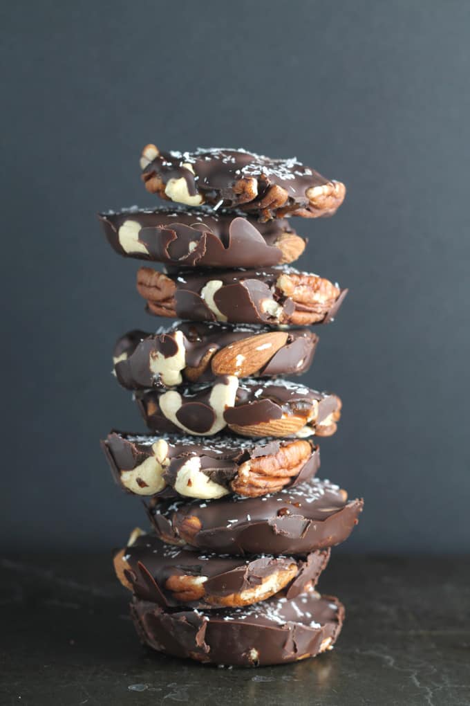 chocolate caramel nut clusters christmas