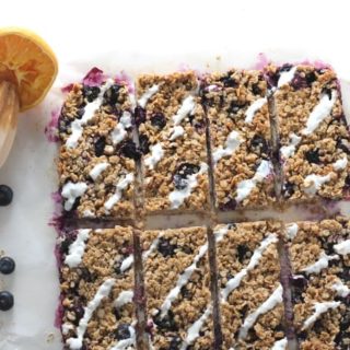 blueberry oat breakfast bar yogurt drizzle topping