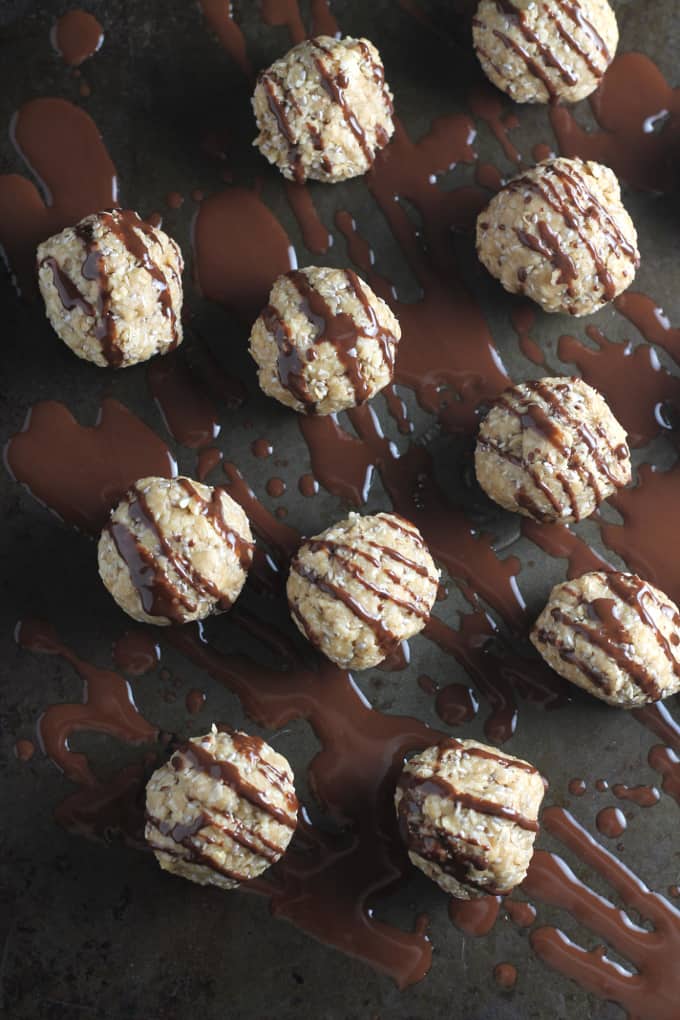 no bake energy bites with chia
and chocolate