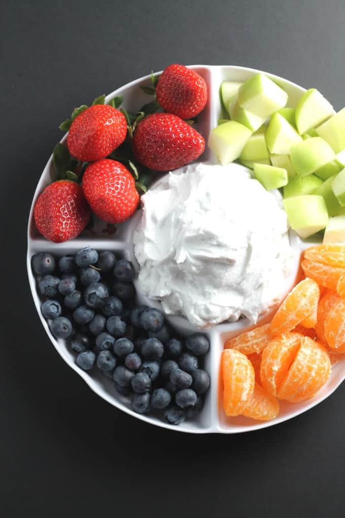 whipped coconut cream with fruit