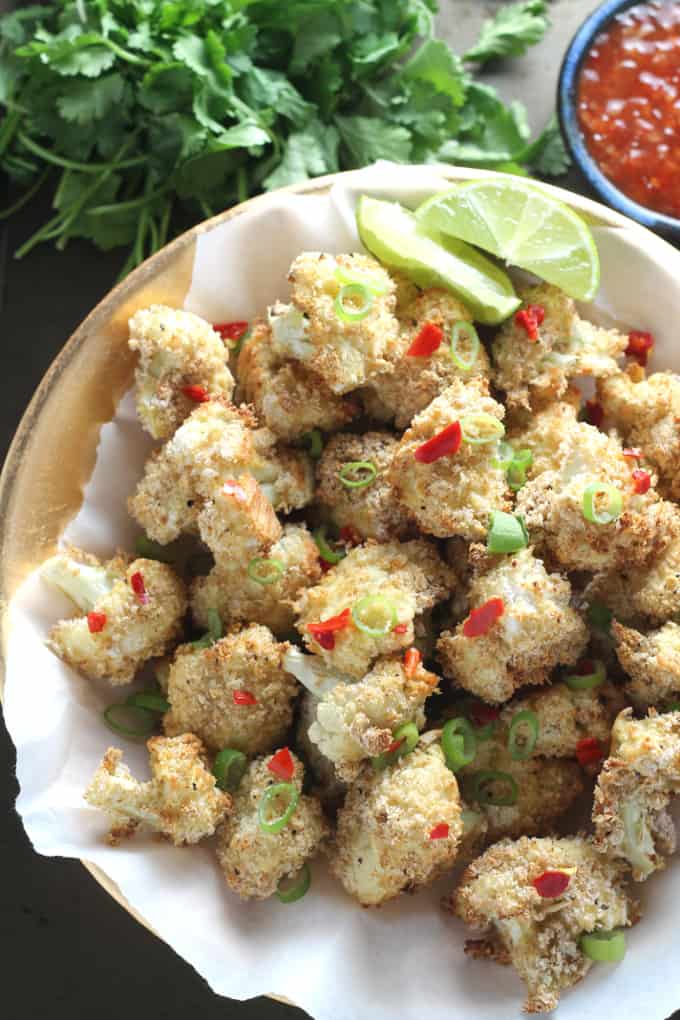 baked salt and pepper cauliflower bites 