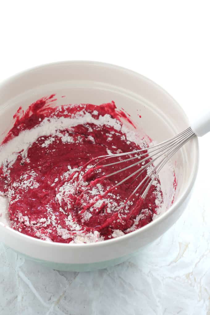 beetroot puree and flour