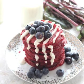 healthy red velvet beetroot pancakes