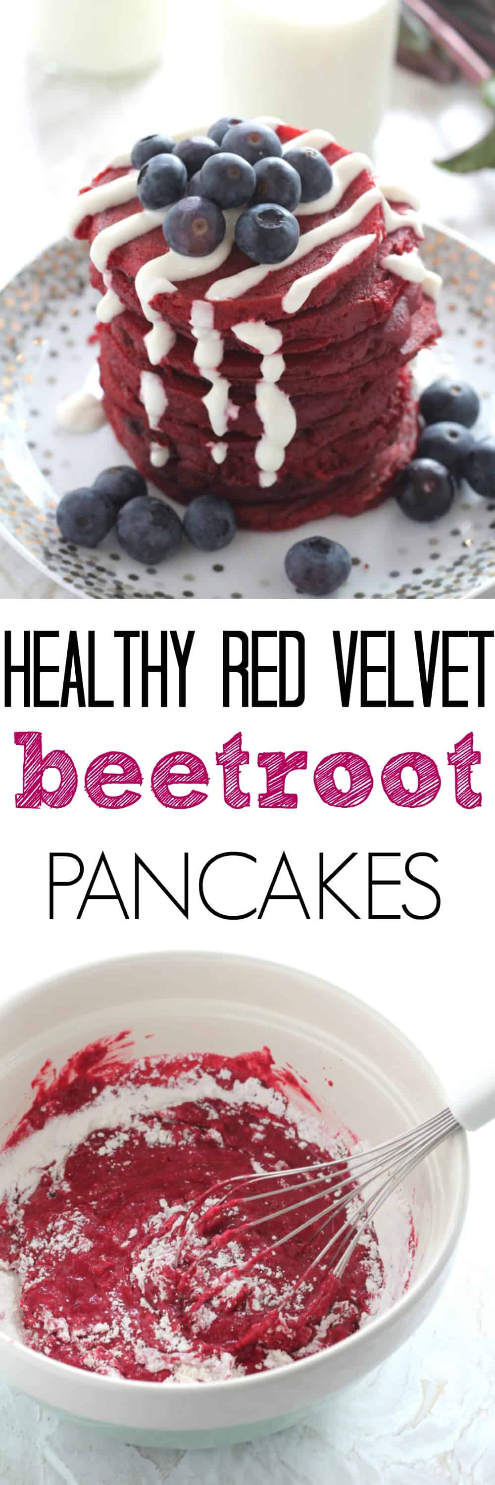 healthy red velvet pancakes
