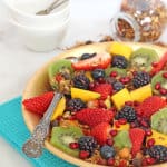 fruit salad honey lime dressing chocolate chip granola