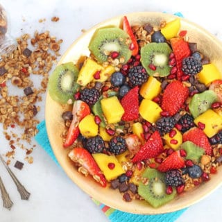 fruit salad honey lime dressing healthy chocolate chip granola