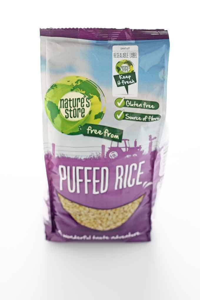 a packet of Nature's Store puffed rice