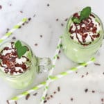 healthy shamrock shake spinach avocado mint