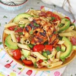 Bacon Avocado Pasta Salad with Honey Mustard Chicken | My Fussy Eater