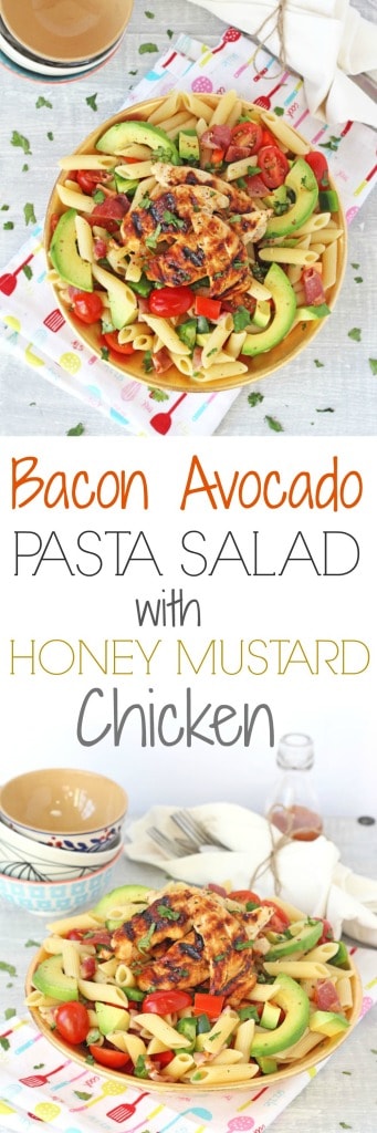 Bacon Avocado Pasta Salad with Honey Mustard Chicken | My Fussy Eater Blog