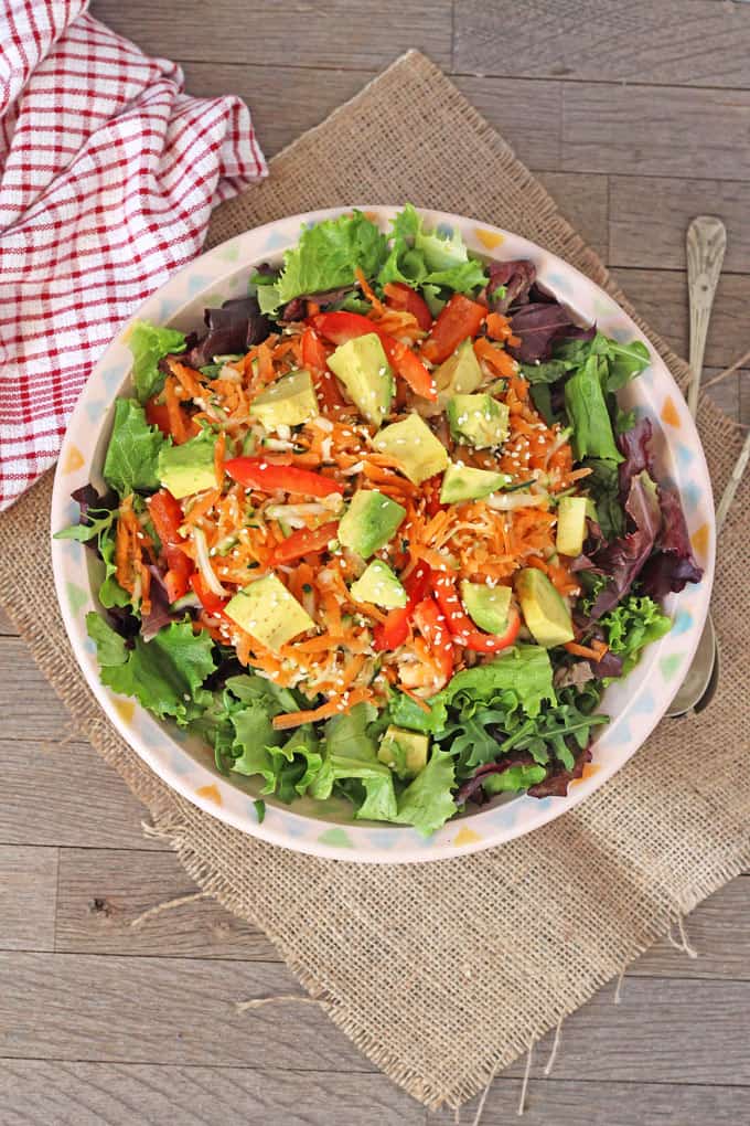 Carrot, Courgette & Avocado Salad.