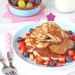 Pancakes made with just two ingredients. Gluten, dairy and sugar free. Perfect for baby led weaning and older children too! | My Fussy Eater Blog