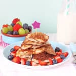 Pancakes made with just two ingredients. Gluten, dairy and sugar free. Perfect for baby led weaning and older children too! | My Fussy Eater Blog