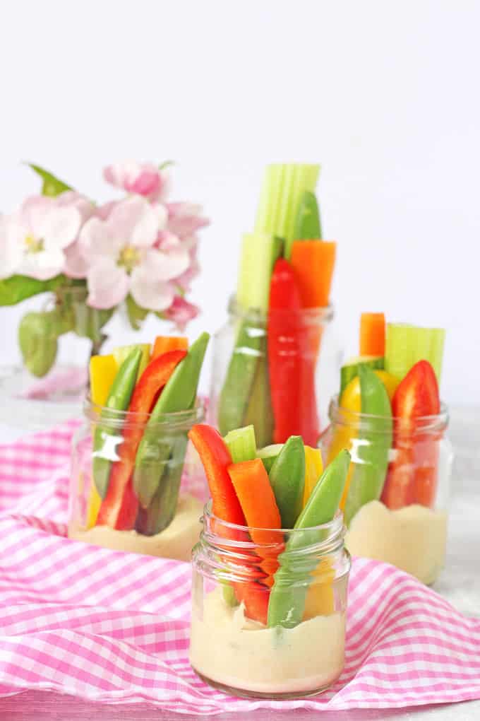 child friendly hummus with crudites