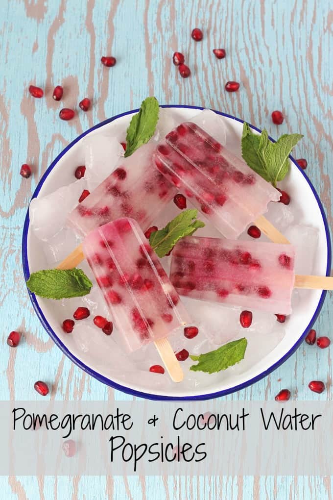 Pomegranate & Coconut Water Popsicles Pinterest Pin