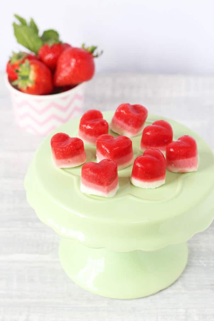 Strawberry Frozen Yogurt Heart Bites