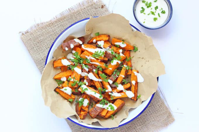 Boost the nutritional content of your kids' meal with these skin on baked Sweet Potato Fries