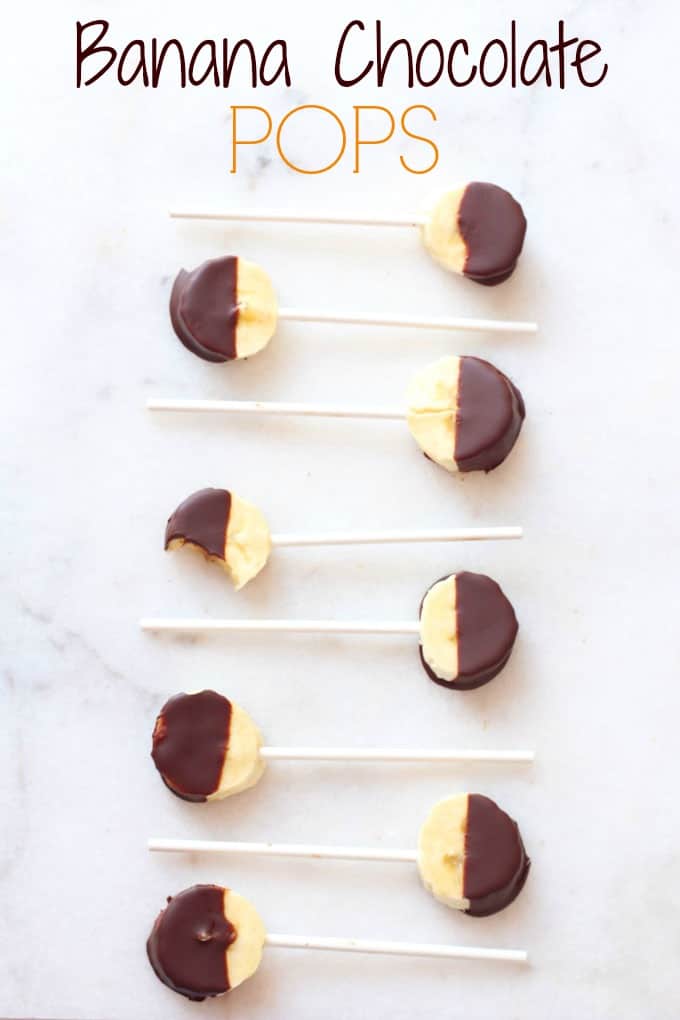 Turn an ordinary banana into a fun and healthy snack with these Banana Chocolate Pops! Easy to make and great for picky eaters!