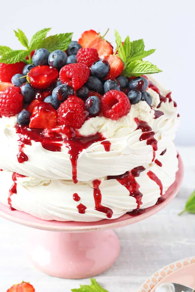 This quick and easy berry pavlova is the perfect summer dessert and can be whipped up in just a few minutes! | My Fussy Eater blog