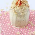 A tasty and healthy recipe for overnight oats with grated apple and almond butter | My Fussy Eater blog
