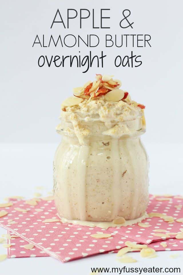 apple & almond butter overnight oats pinterest pin