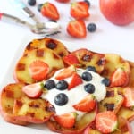 Apples cooked on a waffle iron make a delicious and healthy snack for kids! | My Fussy Eater blog