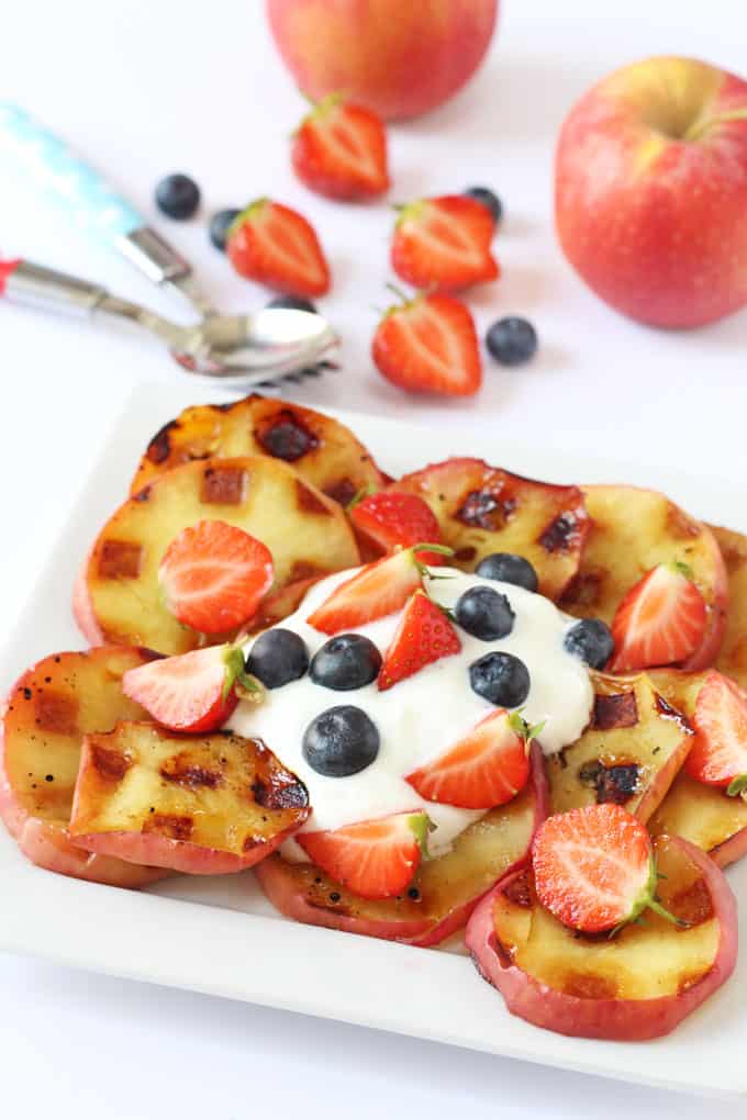 Apples cooked on a waffle iron make a delicious and healthy snack for kids! | My Fussy Eater blog