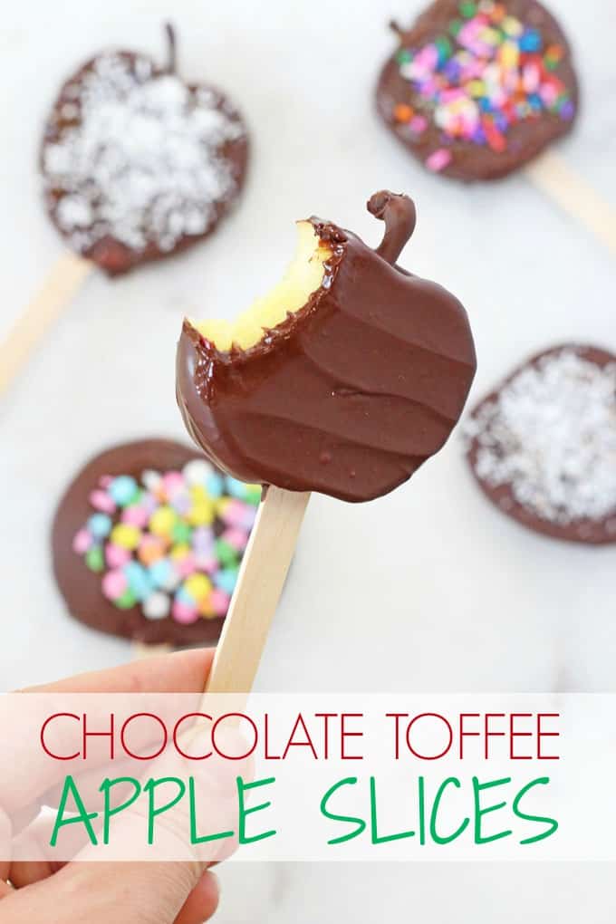 Chocolate Toffee Apple Slices Pinterest Pin