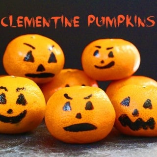 These Clementine Pumpkins are a fun and healthy Halloween snacks for kids! | My Fussy Eater blog