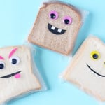 Make lunchtime fun for kids by popping one of these Monster Face Sandwich Bags in their lunchbox. Using plastic eyes and coloured paper to make fun monster faces! | My Fussy Eater blog