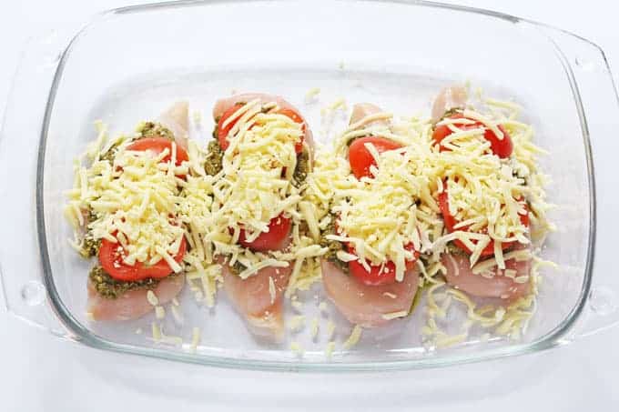 Mozzarella Tomato & Basil Pesto Chicken - My Fussy Eater | Easy Kids