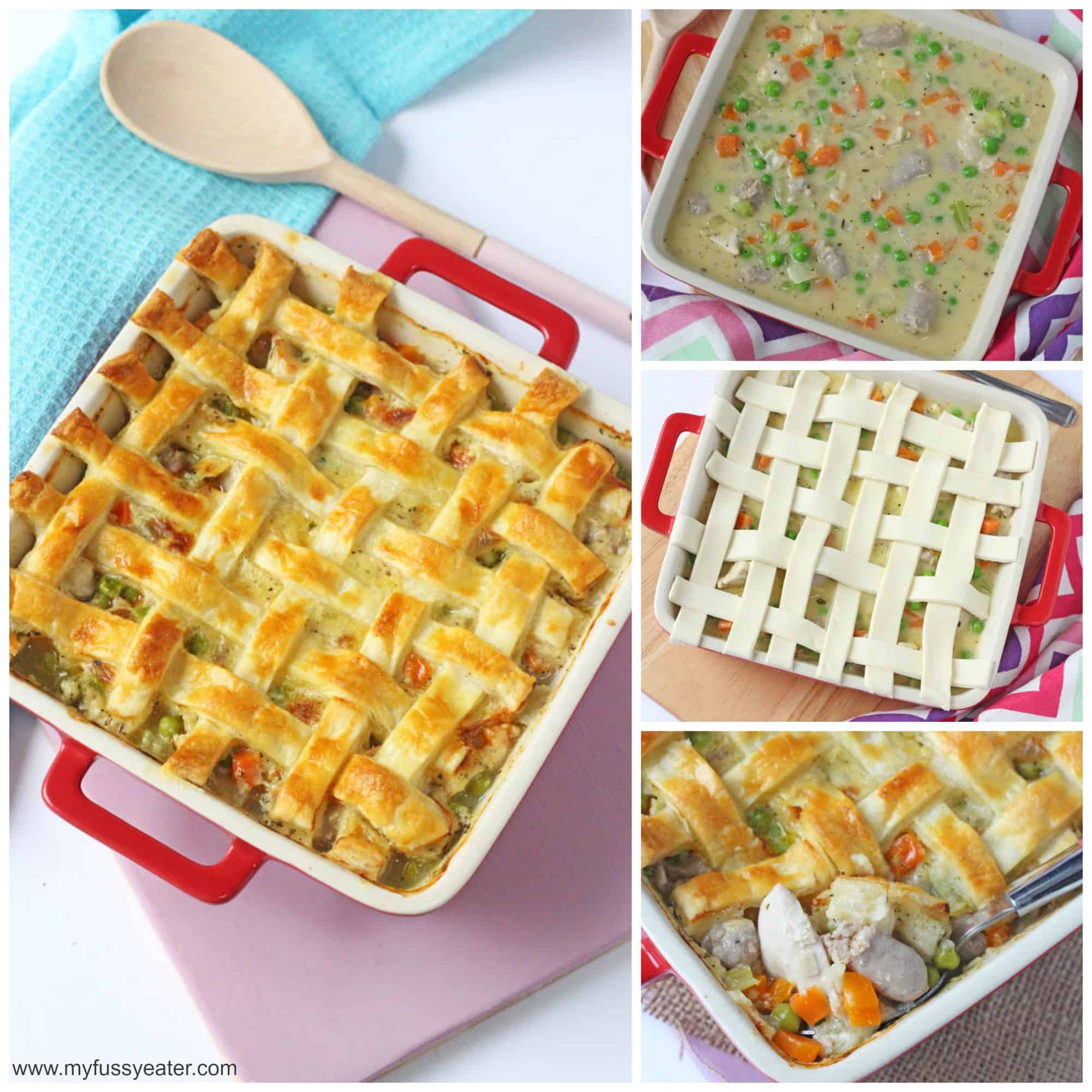 step by step chicken lattice pie recipe