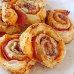 Delicious Ham & Cheese Roll Ups made with puff pastry. They make a lovely treat tea for the family or can even be eaten cold for lunch! | My Fussy Eater blog