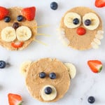 Rice Cake Animals! A fun and healthy snack for kids and toddlers made with rice cakes, peanut butter and fruit | My Fussy Eater blog
