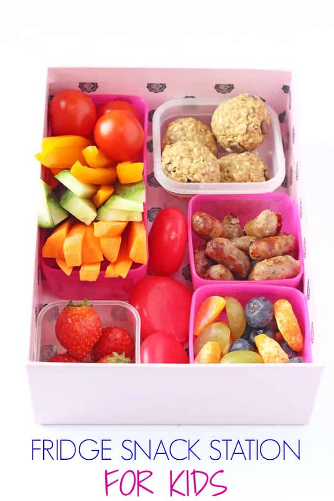 Fridge Snack Station For Kids Pinterest Pin | My Fussy Eater blog