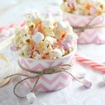 A delicious recipe perfect for Christmas. This Candy Cane Popcorn with White Chocolate and Marshmallows makes a tasty festive treat and can be packaged up as an edible gift too. | My Fussy Eater blog