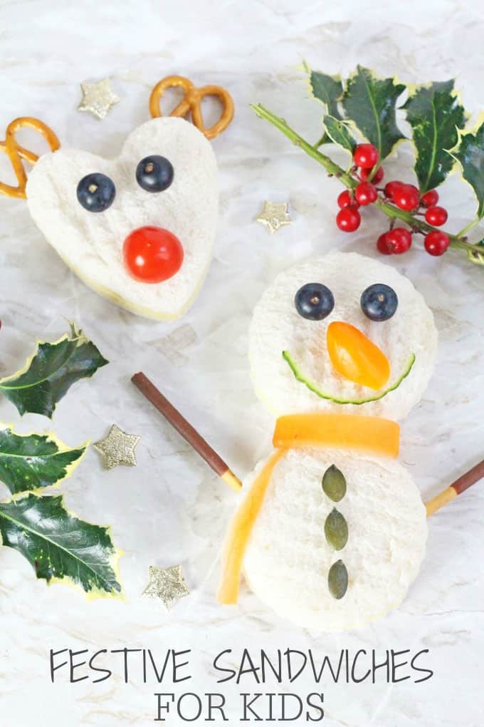 Kids will love getting creative and making these Christmas themed Rudolph and Snowman sandwiches! My Fussy Eater blog