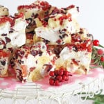 A super easy festive Rocky Road recipe made with white chocolate, cranberries and shortbread. A delicious decadent dessert that's perfect for Christmas!| My Fussy Eater blog