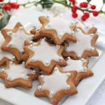 A healthier version of these delicious Christmas Gingerbread Star Cookies made with wholemeal spelt flour, coconut sugar and maple syrup | My Fussy Eater blog